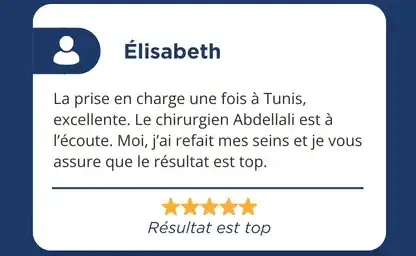 Avis d’Élisabeth : prise en charge excellente avec MedicaTour, résultat top avec le Dr Abdelaali
