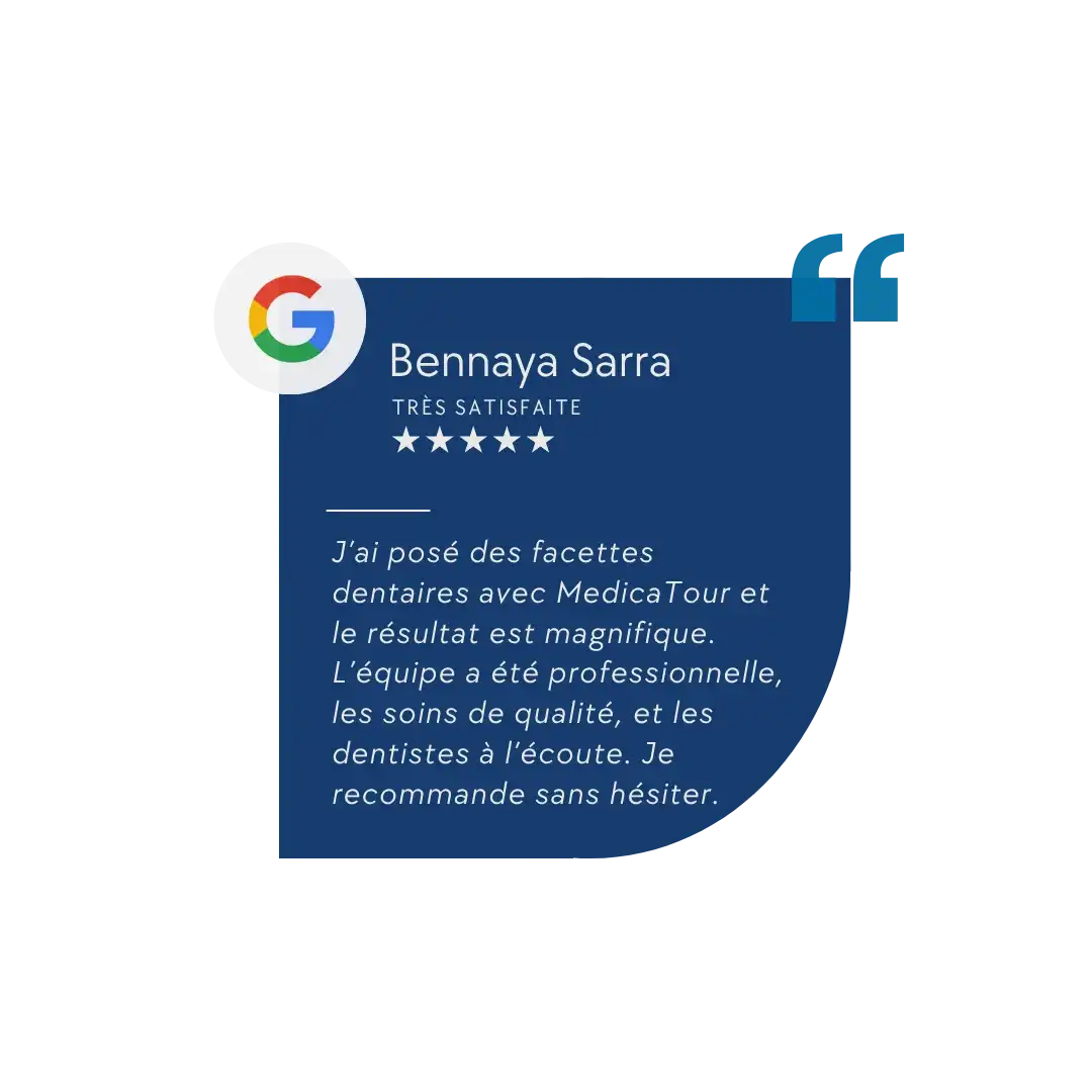 Avis client Medica Tour publié sur Google